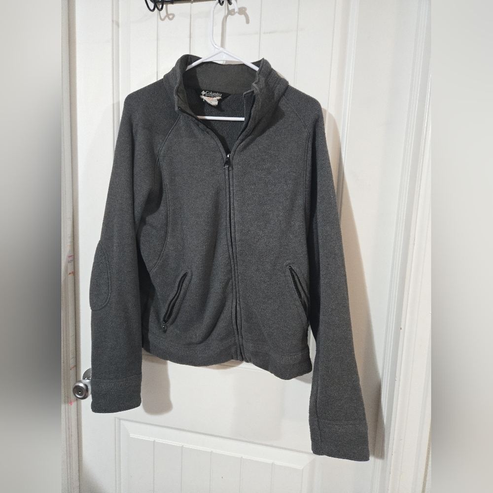 Columbia Gray Full Zip Fleece Jacket Women’s XL Outdoor Hiking